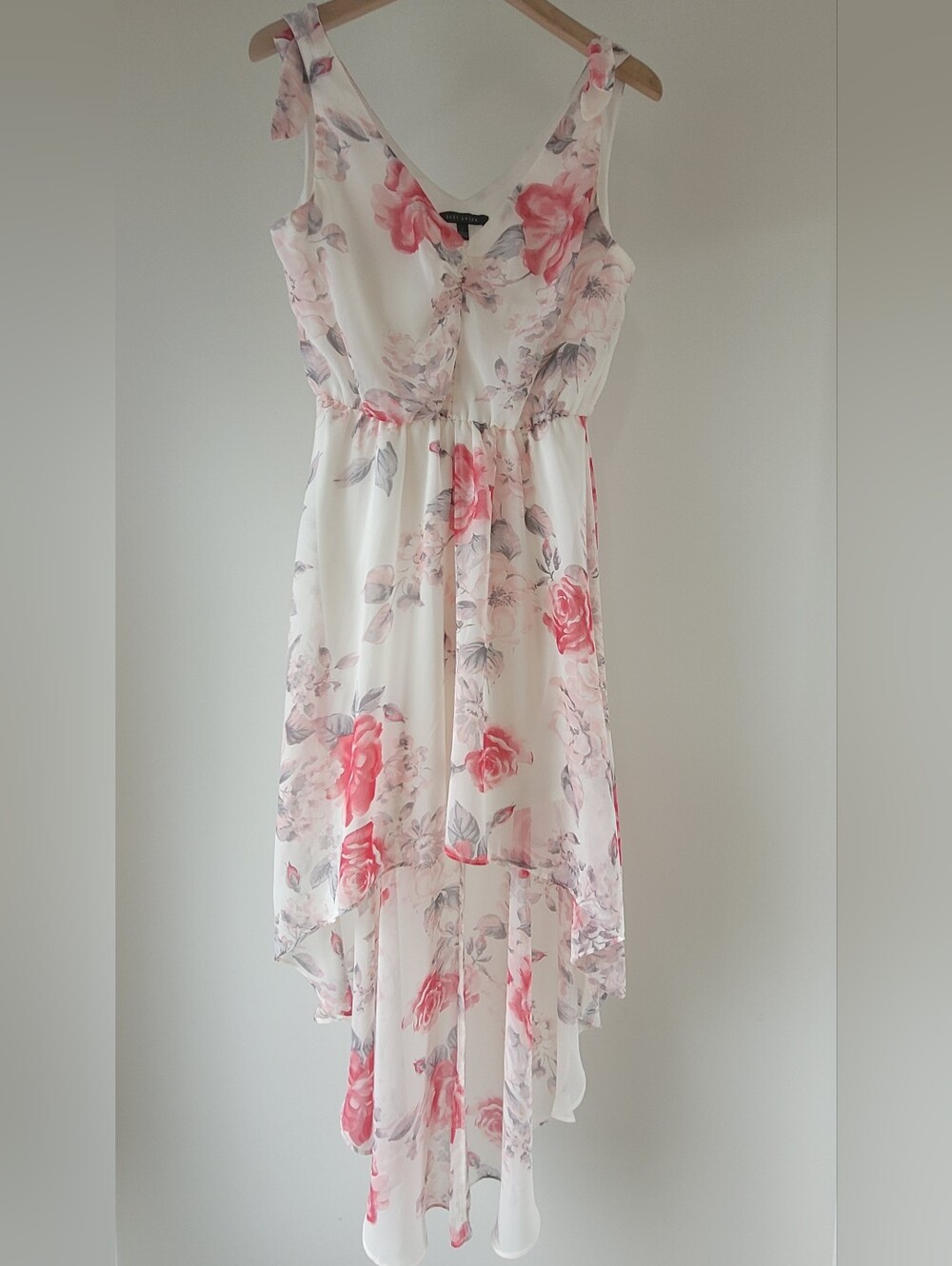 Suzy Shier Floral High-Low Chiffon Dress | Size S